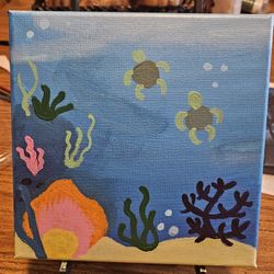 8x8 Hand-Painted Acrylic Canvas