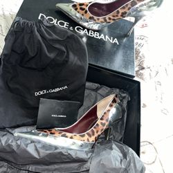 Dolce &  Gabbana Ponyhair Printed Pumps