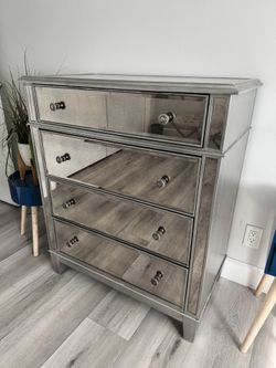 Seven piece art deco mirrored furniture set