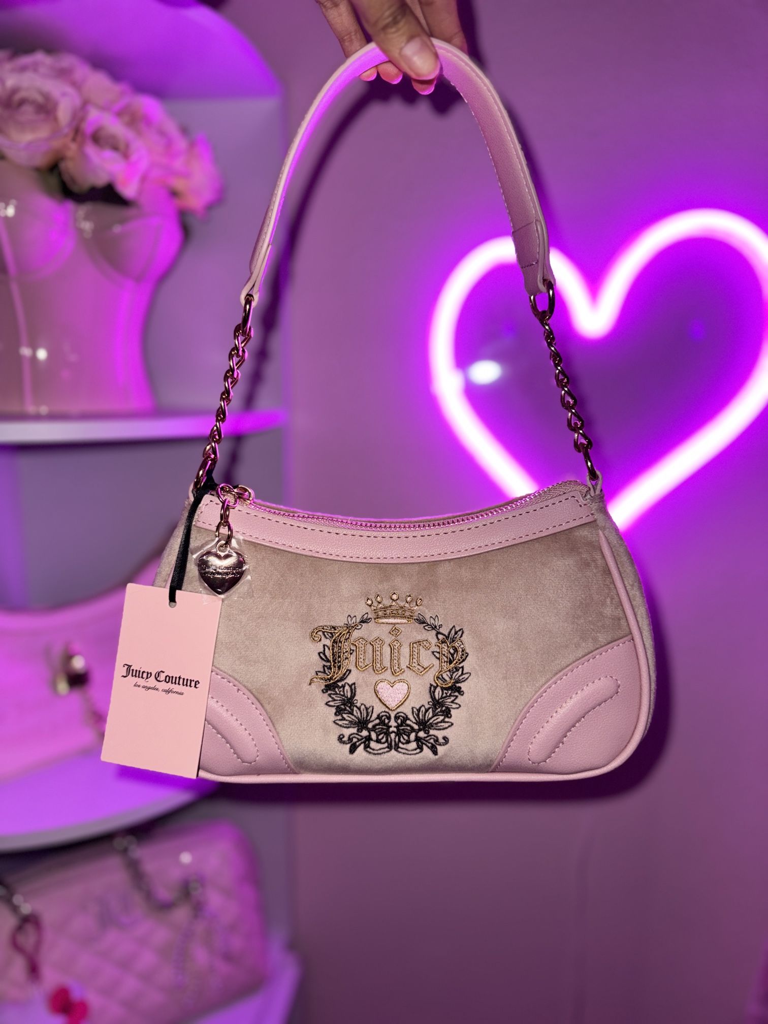 Juicy Coutute Beige Pink Shoulder Bag