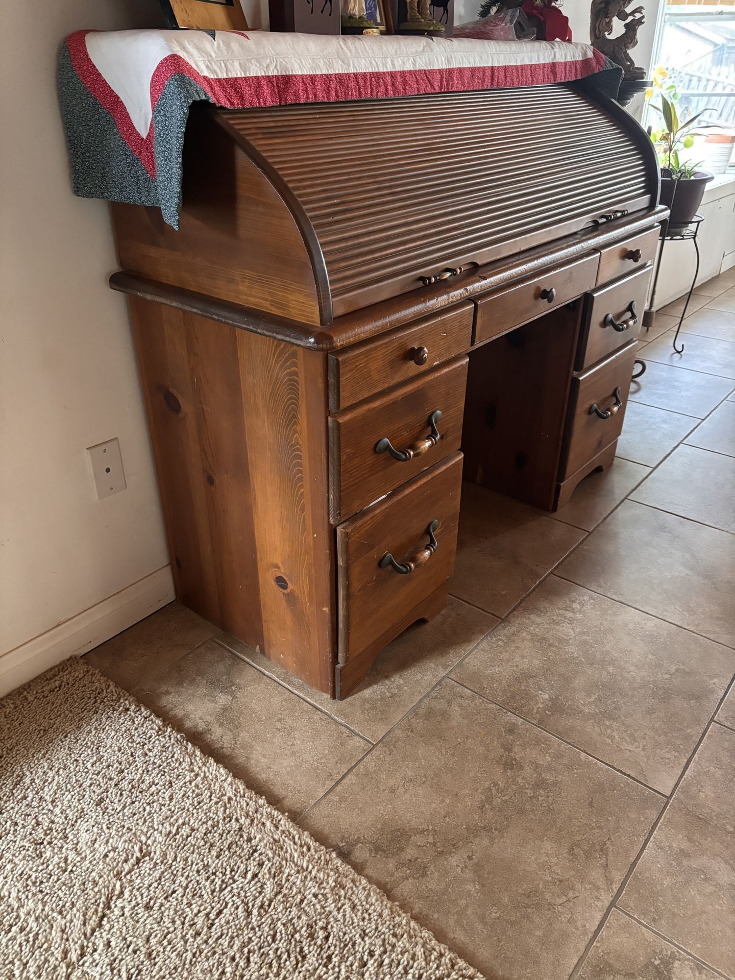 Mid Century Roll Top Desk