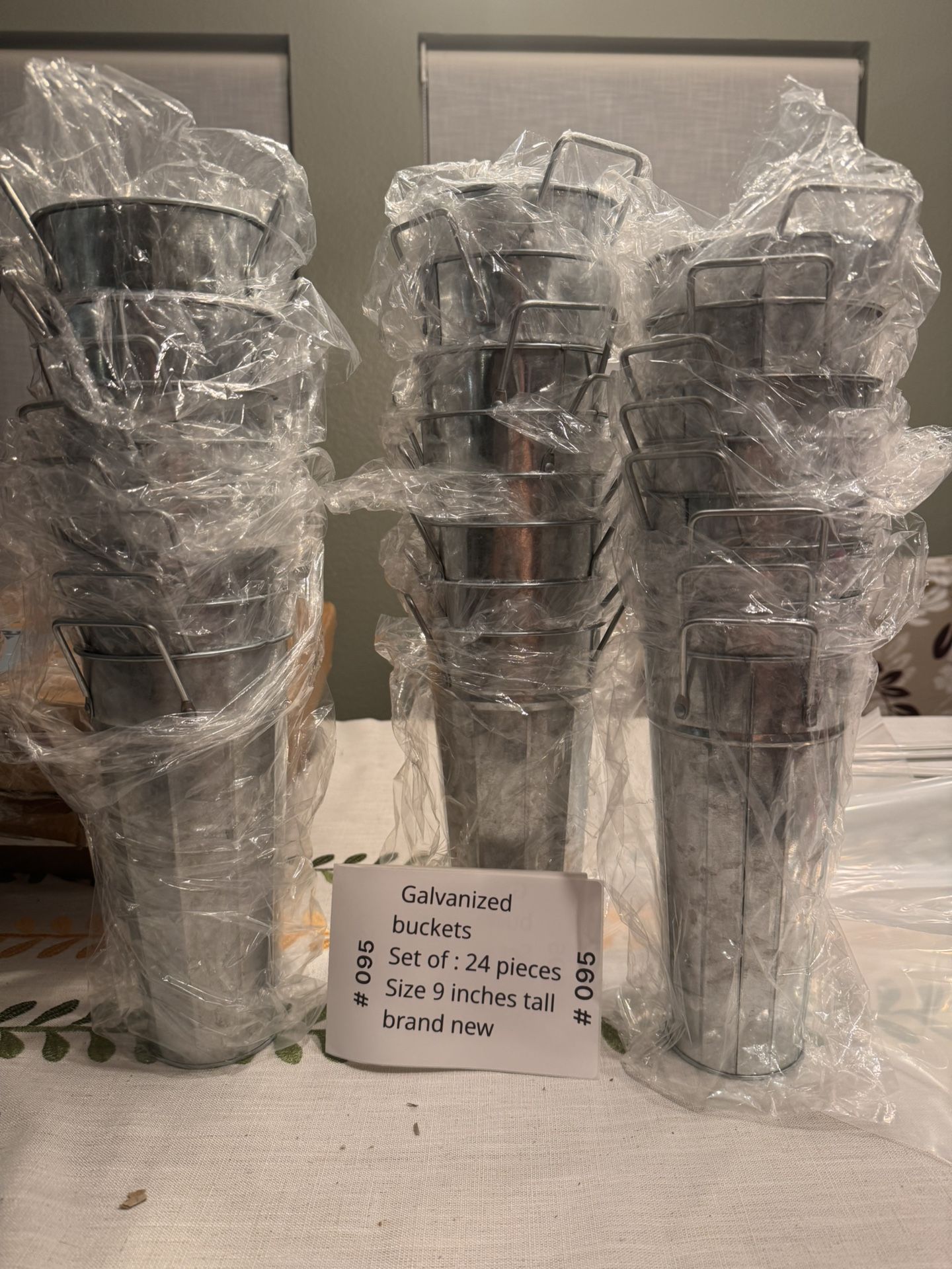 Craft Decor Set Of 24 Pieces Galvanized Buckets Tall 9 Inches Brand New 