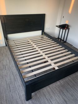Queen Bed Frame — Acacia Phillipe, Ash Grey (Bedrooms & More)