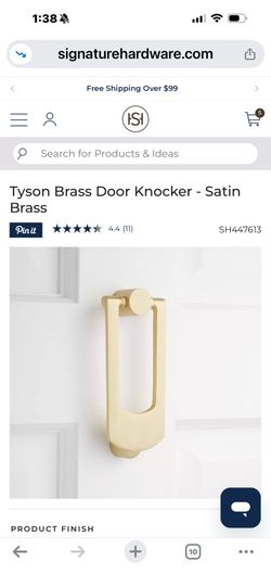 Tyson satin brass door knocker