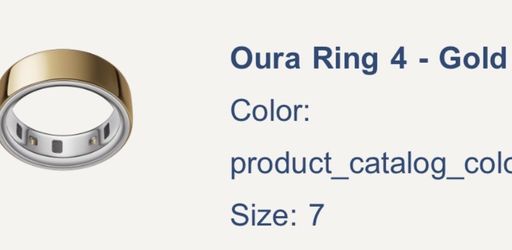Oura Ring 4 Gold Size 7