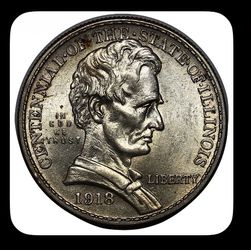 1918 Lincoln Illinois,Half Dollar (Germ BU+++)