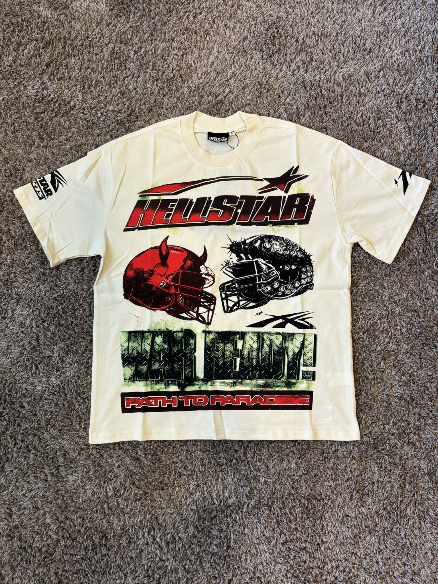 Medium Hellstar Graphic Tee Cream