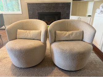 Castlery boucle swivel chairs