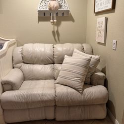 Leather Double Electric Recliner Loveseat Couch