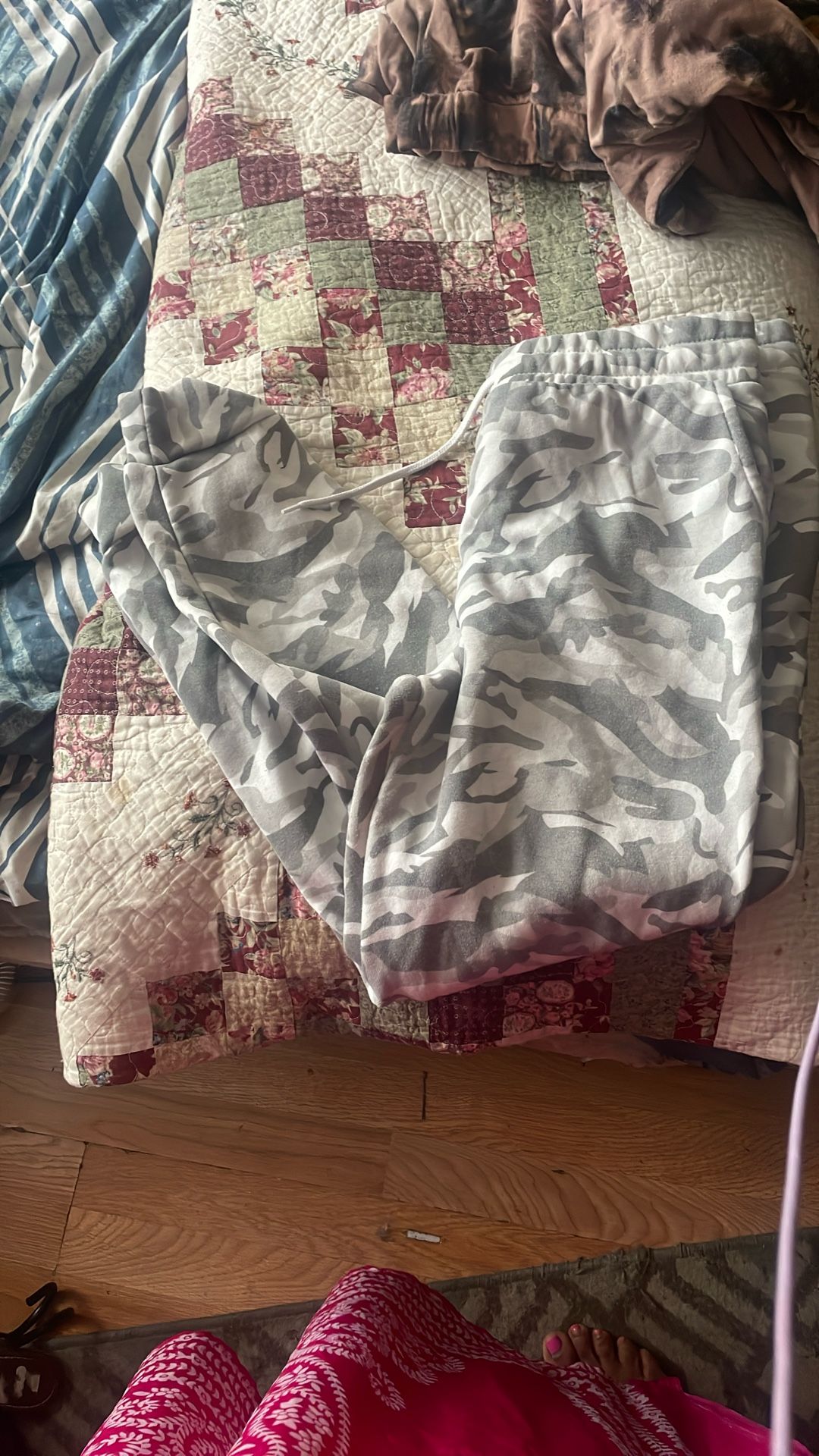 Gray White Camo Pants