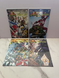 Tmnt & Power Rangers Comic Books #1, 2, 3, 4