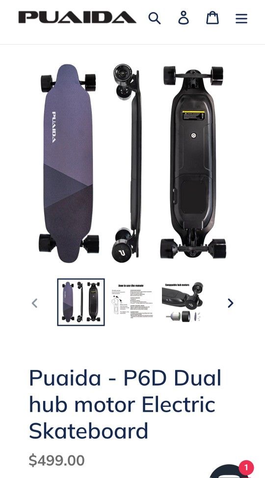 Puaida P6D Dual - hub motor Electric Skateboard (*READ DESCRIPTION*)