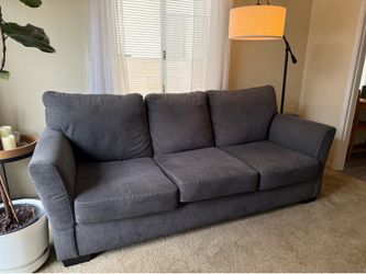 Navy/Gray 3-Seat Sofa Couch - 86”