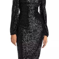 Aqua Womens Sequined Cut-Out 4 M Cocktail Party Dress 