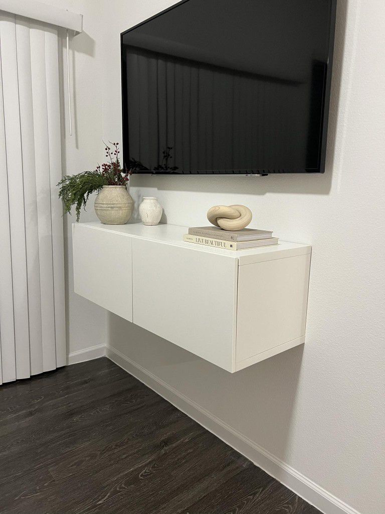 BESTÅ
Shelf unit with doors, white/Lappviken white, 47 1/4x16 1/2x15 "