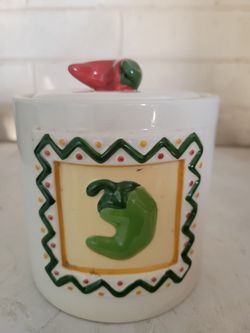 Clay Art Chili Pepper Canister/Snack container