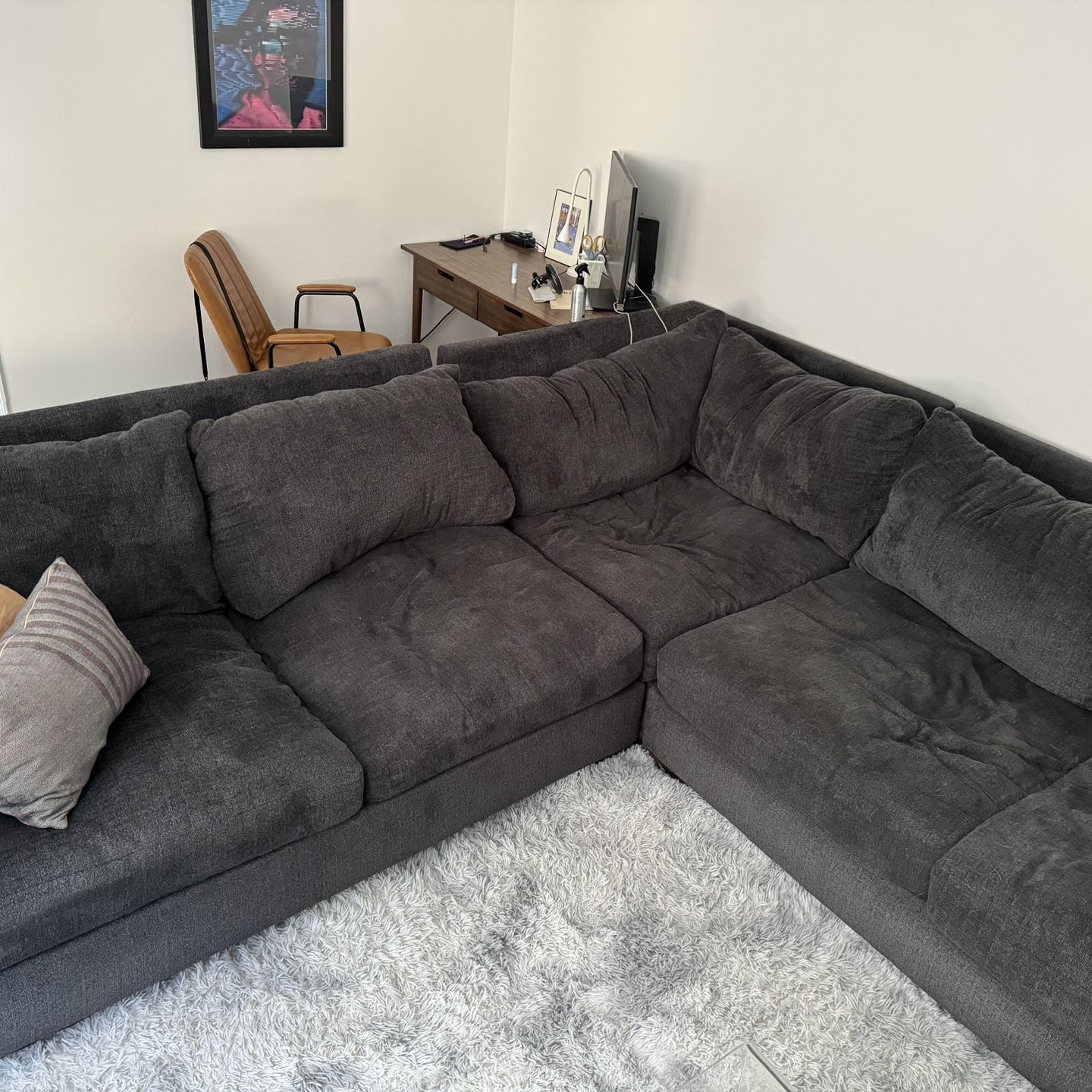 Large Navy Sectional Sofa 