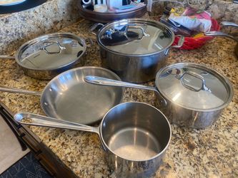 8-Piece All Clad Pots and Pans Stainless Series