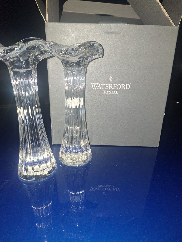 Waterford 1 Pair Of Crystal Candlesticks