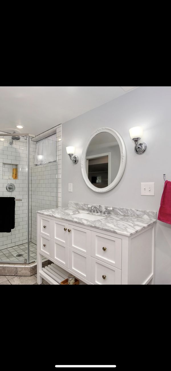 48 White Carrara Marble Bathroom Vanity And Mirror For In 48 White Carrara Marble Bathroom Vanity And Mirror For In Alexandria Va Offerup