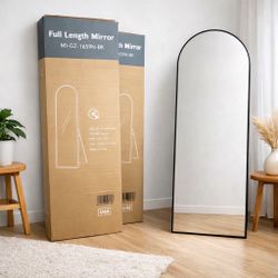 Arch Full Length Mirror 62” Black Frame – Modern Floor / Bedroom Mirror