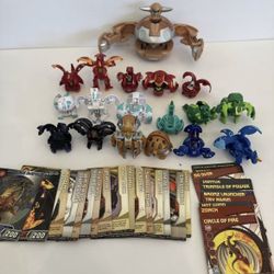 Lot Of 18 Bakugan Collection Battle Brawlers Figures And 27 Cards Bundle