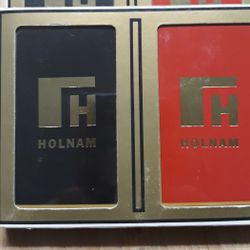 HOLNAM PLAYING CARDS, PLASTIC COATED 2 Deck Pak! Vintage! New!