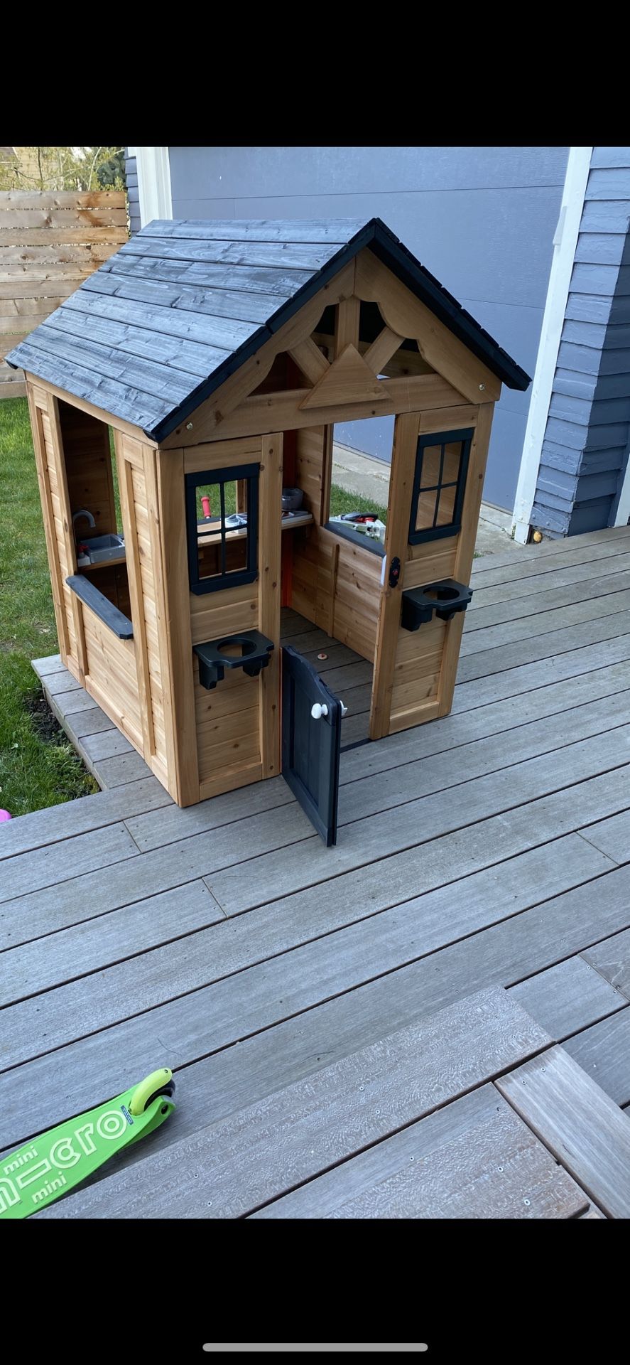 All Wood Outdoor Playhouse