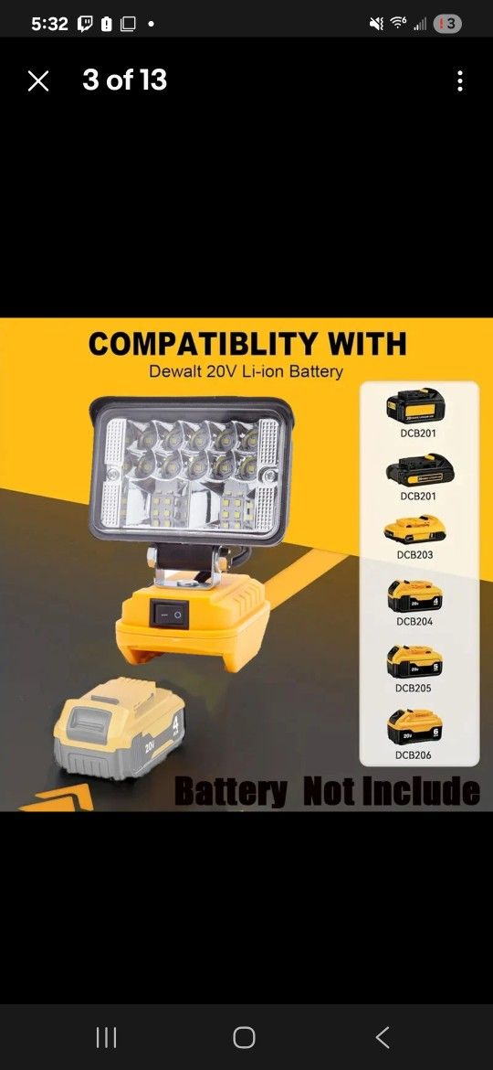 Dewalt Compatible Work Light