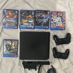 PS4, 2 Controllers, Stand, Games