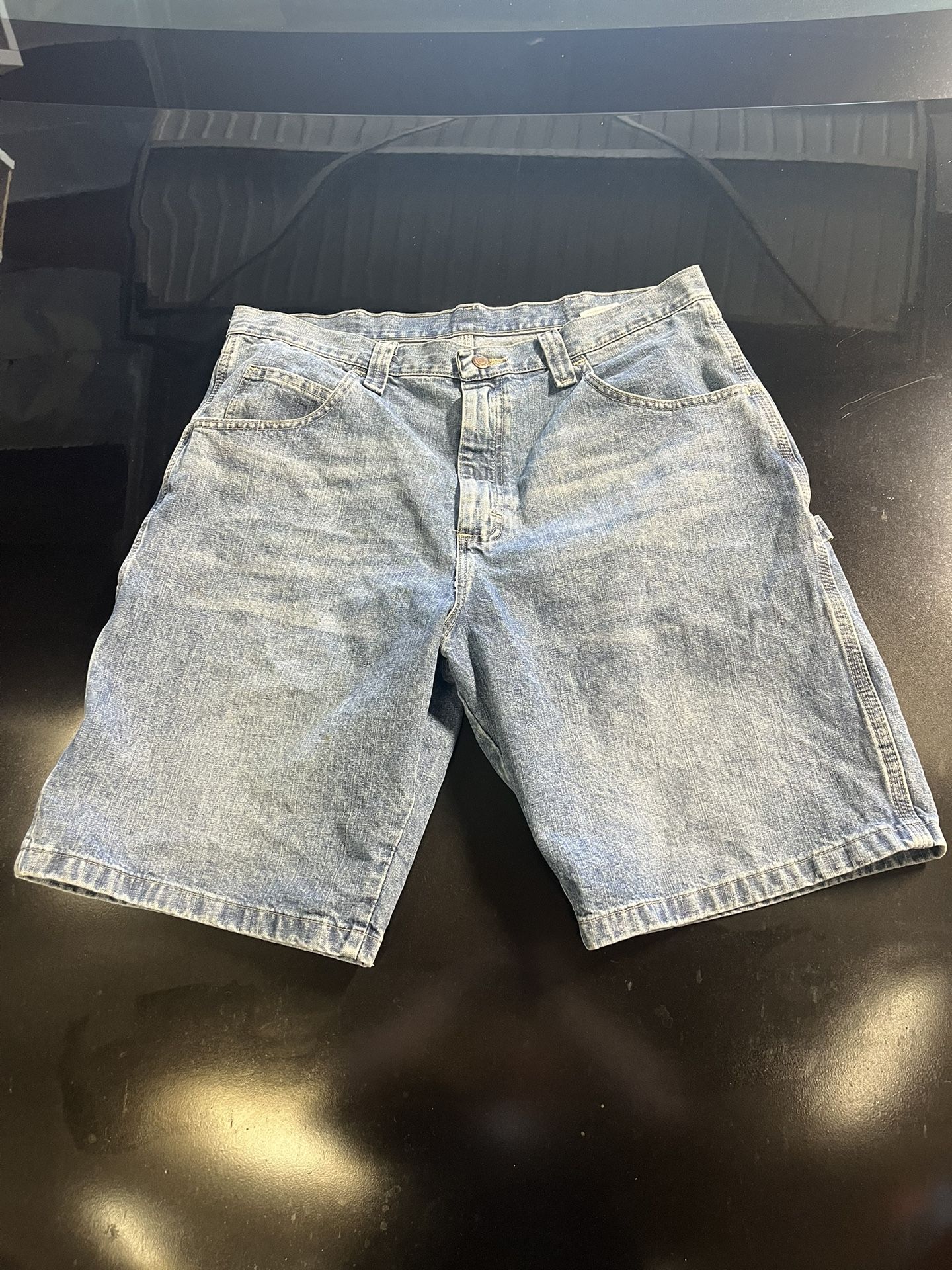  Blue Carpenter Shorts Size 36 Relaxed Fit 100% Cot