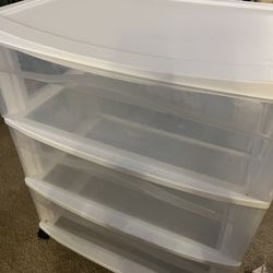 Plastic storage cart with 3 Drawers And Wheels