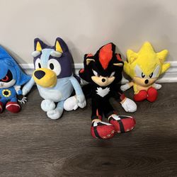 Plushys Sonic Bluey Shadow Metal Sonic Stuffed Animals Toys