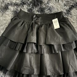 Black Ruffly Skirt