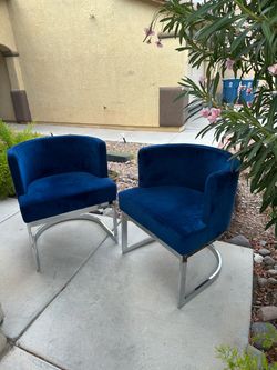 Meridian Gianna navy blue velvet dining chairs