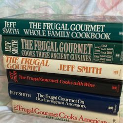 6 FRUGAL GOURMET COOKBOOKS