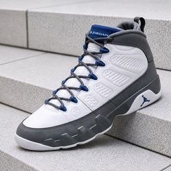 Air Jordan 9 Retro Size 11 White French Blue Flint Grey Used 1X HV4794-100