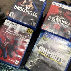PlayStation 5 spiderman 2 , undisputed , call of dty modern warfare 3 call o duty infinite warfare