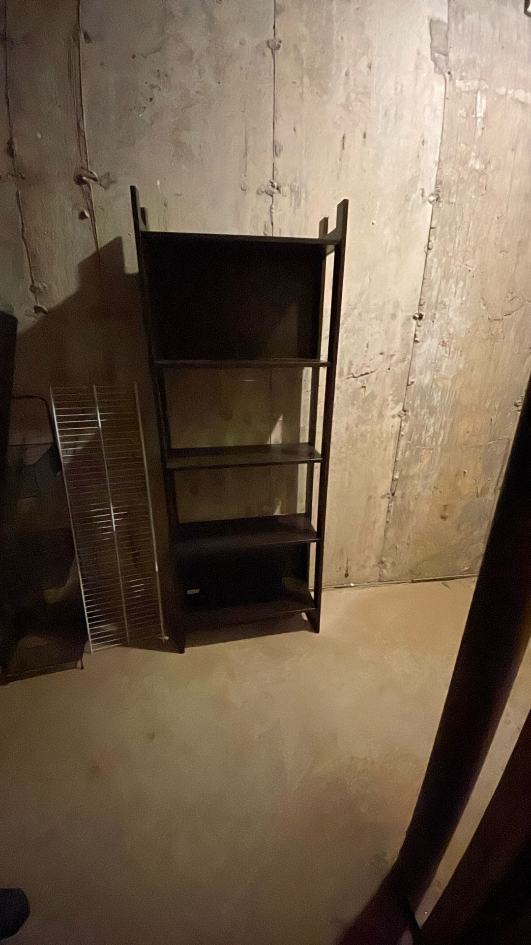 Beautiful dark brown five-shelf bookshelf