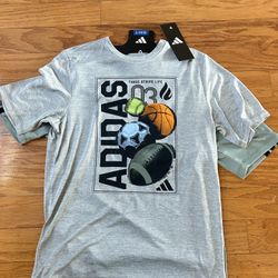 NWT Adidas boys athletic Tee 2 pack Size L 14/16