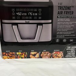 bella PRO - 9-qt. TriZone Touchscreen Air Fryer with Dual Flex Basket - Stainless Stee
