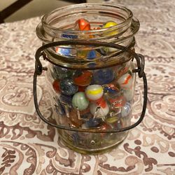 Antique Jar Of Antique Marbles