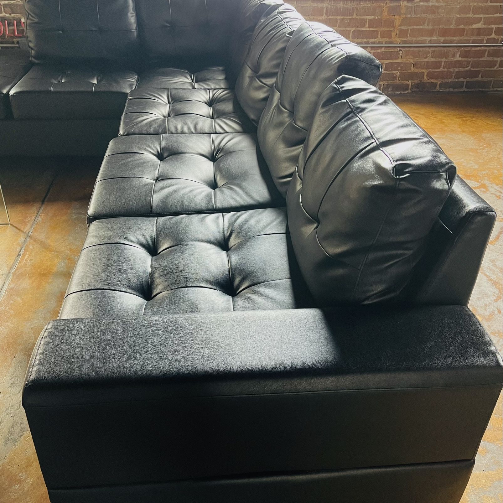 Couch Large Black Sectional 