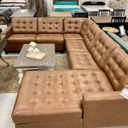 
\ASK DISCOUNT COUPON💬 sofa Couch Loveseat Living room set sleeper recliner daybed futon ♡bskove Auburn Leather Raf Or Laf Sectional 