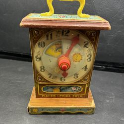 Vintage FISHER PRICE Toy - Music Box Tick-Tock Clock - 1964