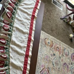 Set Of 3 Apple Printed Curtains 