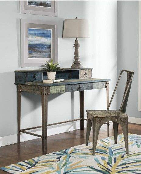 Antique Bronze Desk Multicolor Accents Calypso Powell Furniture