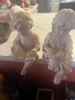 Vintage Boy and Girl Shelf Sitter Figurine Set