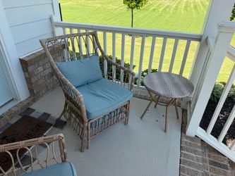 Wicker Patio Chairs and Side Table Set