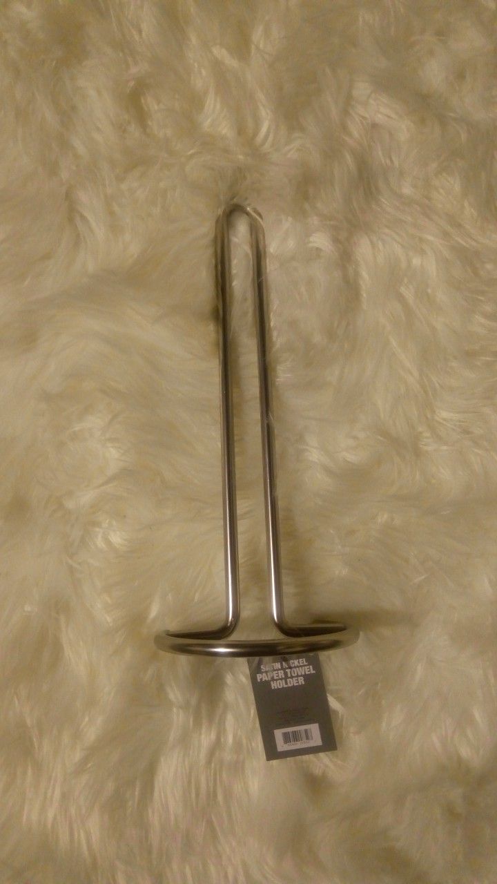 Satin nickel paper towel holder